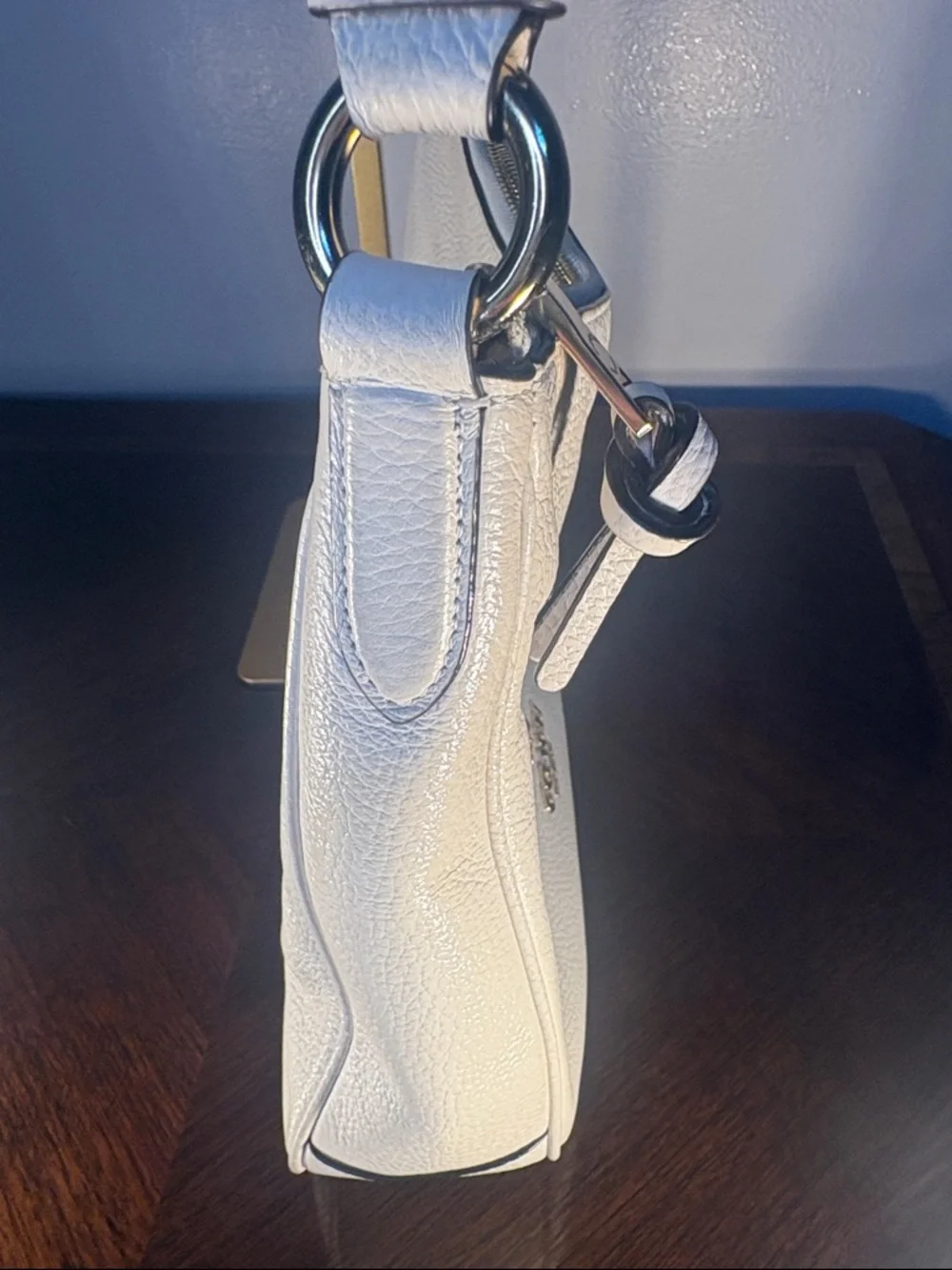 Coach White Pebbled Leather Hobo